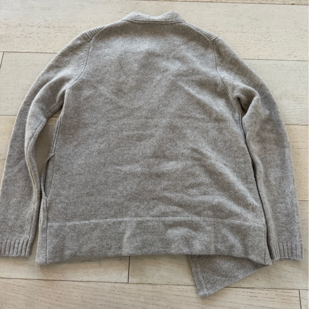 White+Warren Ribbed knit 100% cashmere sweater pockets M - Picture 2 of 5